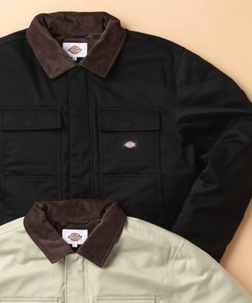 Dickies(ディッキーズ)の「Dickies/ディッキーズ アイゼンハワー ダウンジャケット/コーデュロイジャケット/アウター(ダウンジャケット/コート・メンズ・ブラック/ベージュ・MEDIUM/LARGE/X-LARGE)」の2枚目の写真