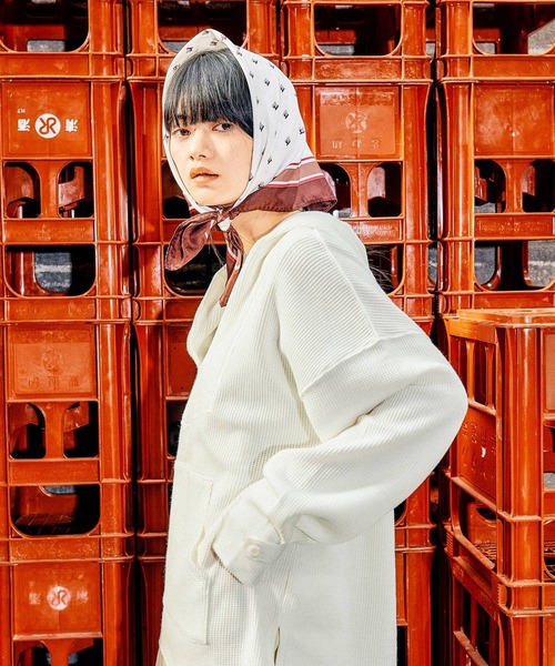 niko and...（ニコアンド）の「[MODE NORM CORE] ワッフルメキシカンパーカー（パーカー・レディース・ネイビー/ナチュラル/オフホワイト・FREE）」の2枚目の写真