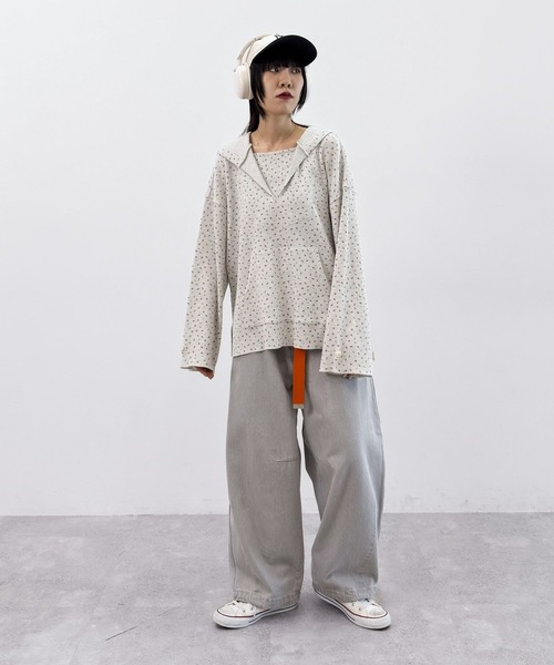 niko and...（ニコアンド）の「[MODE NORM CORE] ワッフルメキシカンパーカー（パーカー・レディース・ネイビー/ナチュラル/オフホワイト・FREE）」の10枚目の写真