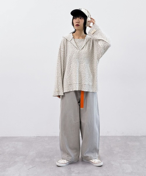 niko and...（ニコアンド）の「[MODE NORM CORE] ワッフルメキシカンパーカー（パーカー・レディース・ネイビー/ナチュラル/オフホワイト・FREE）」の11枚目の写真