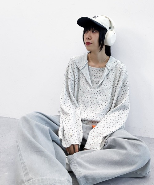 niko and...（ニコアンド）の「[MODE NORM CORE] ワッフルメキシカンパーカー（パーカー・レディース・ネイビー/ナチュラル/オフホワイト・FREE）」の12枚目の写真