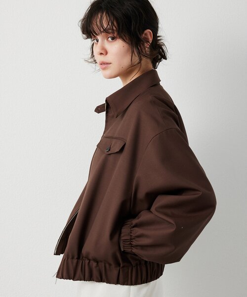 Whim Gazette(ウィムガゼット)の「平織りジップブルゾン(ブルゾン・レディース・ブラウン・FREE)」の4枚目の写真