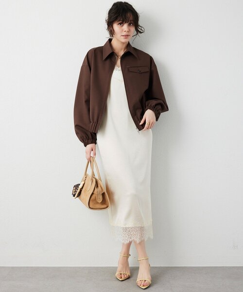 Whim Gazette(ウィムガゼット)の「平織りジップブルゾン(ブルゾン・レディース・ブラウン・FREE)」の11枚目の写真