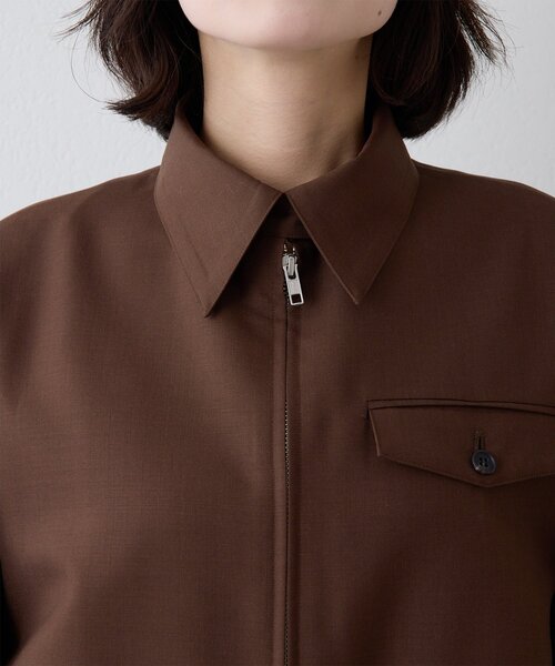 Whim Gazette(ウィムガゼット)の「平織りジップブルゾン(ブルゾン・レディース・ブラウン・FREE)」の15枚目の写真