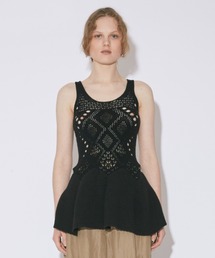 beautiful people | stretchy lace knitted tunic top(ニット/セーター)