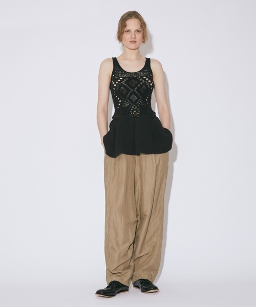 beautiful people（ビューティフルピープル）の「stretchy lace knitted tunic top（ニット/セーター・レディース・オリーブ/ブラック・36）」の4枚目の写真