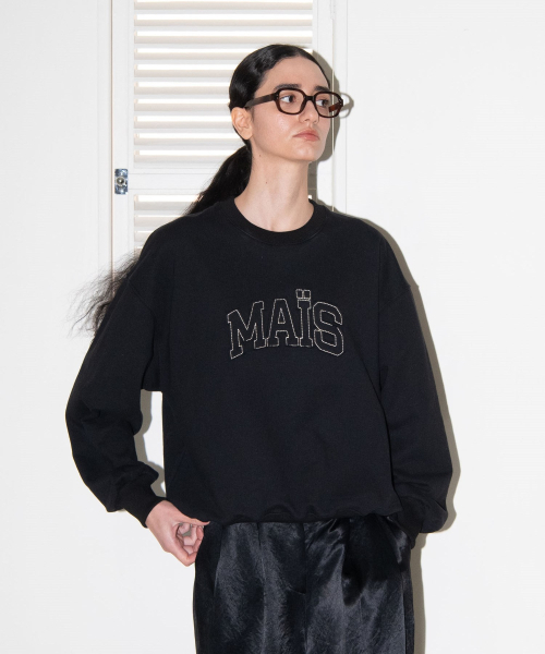 APPLIQUE LOGO SWEATSHIRT / BLACK