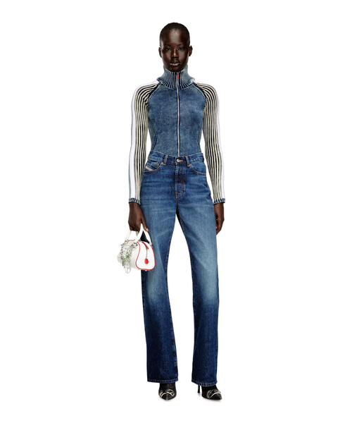 DIESEL(ディーゼル)の「ウィメンズ ジップアップニット M-ESTRELLA(カーディガン/ボレロ・レディース・ネイビー・X-SMALL/SMALL/X-LARGE/LARGE/MEDIUM)」の3枚目の写真