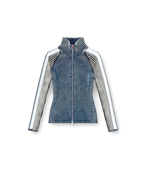 DIESEL(ディーゼル)の「ウィメンズ ジップアップニット M-ESTRELLA(カーディガン/ボレロ・レディース・ネイビー・X-SMALL/SMALL/X-LARGE/LARGE/MEDIUM)」の6枚目の写真