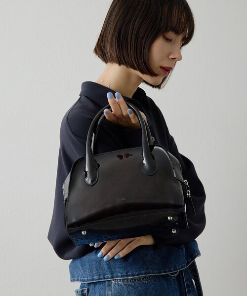 Whim Gazette（ウィムガゼット）の「【Hoaw.】PVCボストンバッグ S（ボストンバッグ・レディース・ブラック・FREE）」の5枚目の写真