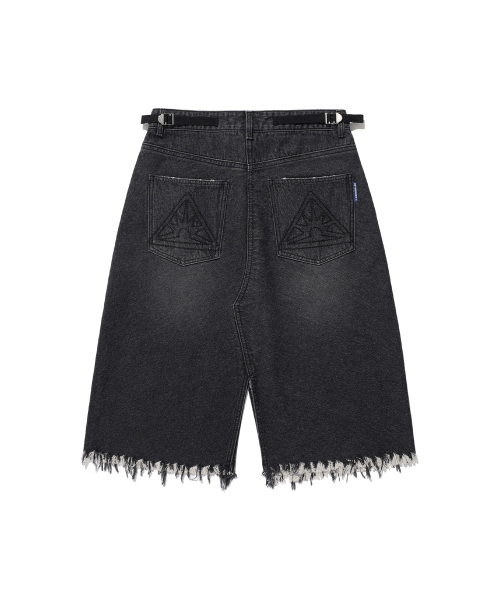 ISTKUNST(イストクンスト)の「WASHED STUD DENIM SKIRT_BLACK(IK2EFFD190A)(スカート・レディース・ブラック・S/M)」の2枚目の写真