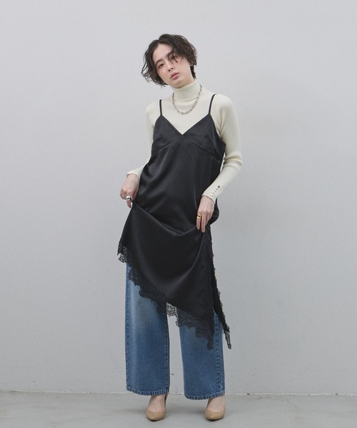 &. NOSTALGIA（アンドドットノスタルジア）の「レースアシメキャミチュニック（チュニック・レディース・ブラック・M）」の2枚目の写真