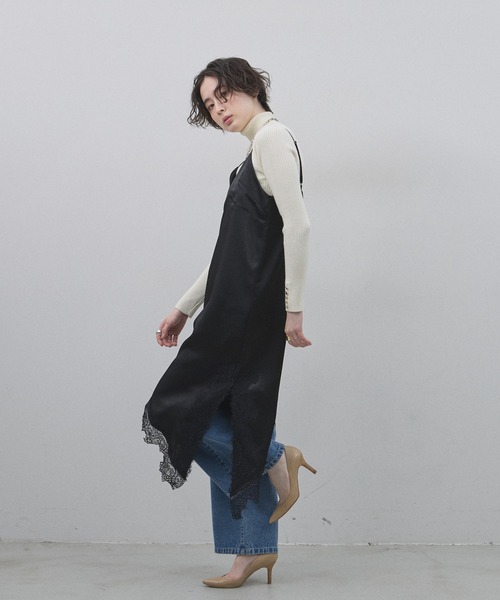 &. NOSTALGIA（アンドドットノスタルジア）の「レースアシメキャミチュニック（チュニック・レディース・ブラック・M）」の3枚目の写真