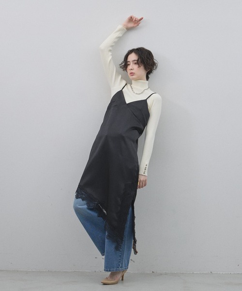 &. NOSTALGIA（アンドドットノスタルジア）の「レースアシメキャミチュニック（チュニック・レディース・ブラック・M）」の6枚目の写真