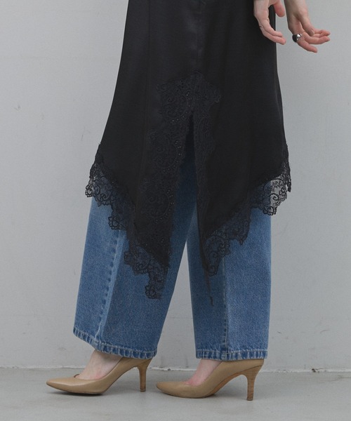 &. NOSTALGIA（アンドドットノスタルジア）の「レースアシメキャミチュニック（チュニック・レディース・ブラック・M）」の7枚目の写真