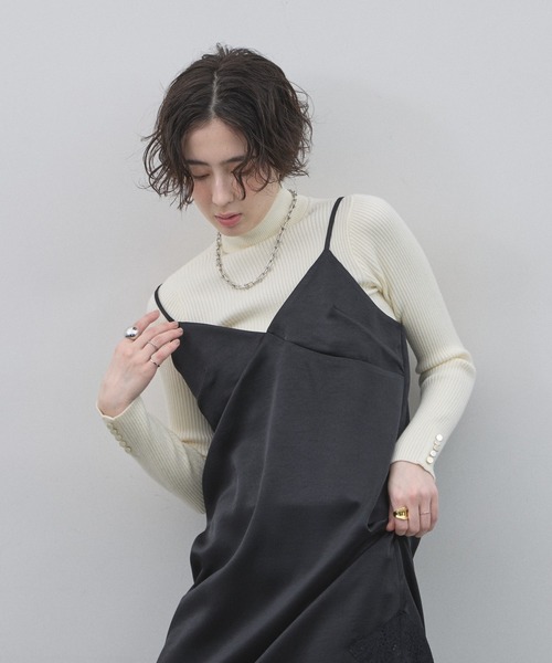 &. NOSTALGIA（アンドドットノスタルジア）の「レースアシメキャミチュニック（チュニック・レディース・ブラック・M）」の9枚目の写真