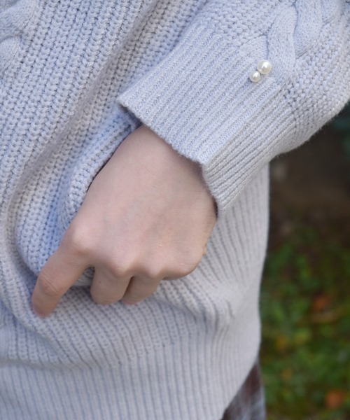 axes femme（アクシーズファム）の「はしごレースニットパーカー（カーディガン/ボレロ・レディース・キナリ/ピンク/グレー・FREE）」の9枚目の写真