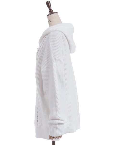 axes femme（アクシーズファム）の「はしごレースニットパーカー（カーディガン/ボレロ・レディース・キナリ/ピンク/グレー・FREE）」の12枚目の写真