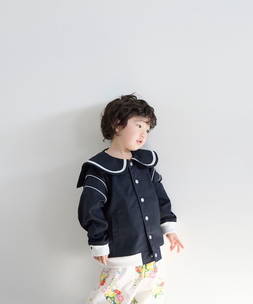 LOWRYS FARM（ローリーズファーム）の「セーラーカラージャケット　643075（その他アウター・キッズ・ネイビー/ベージュ・150cm/140cm/130cm/120cm/110cm）」の2枚目の写真