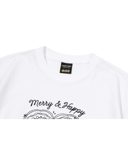 CPGN STUDIO(コンパーニョ)の「メリーハッピー クロップTシャツ ホワイト(Tシャツ/カットソー・レディース・その他・ONE SIZE)」の4枚目の写真