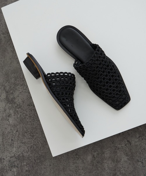 SALON adam et rope'(サロン アダム エ ロペ)の「【W S(ドゥーブル)】メッシュミュール(サンダル・レディース・ブラック/ベージュ・38/37/36)」の9枚目の写真