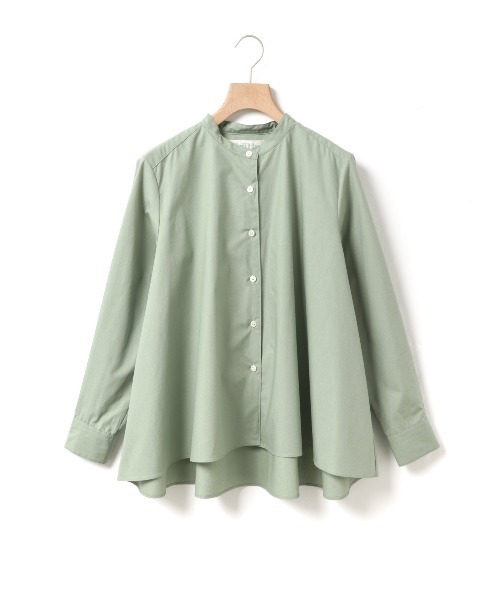 A line band collar shirt