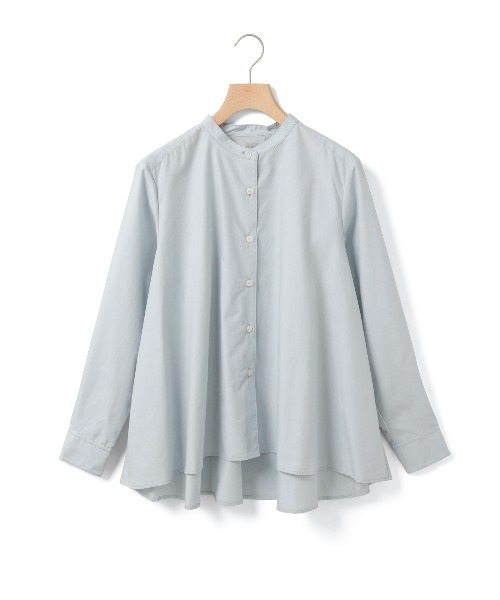 A line band collar shirt