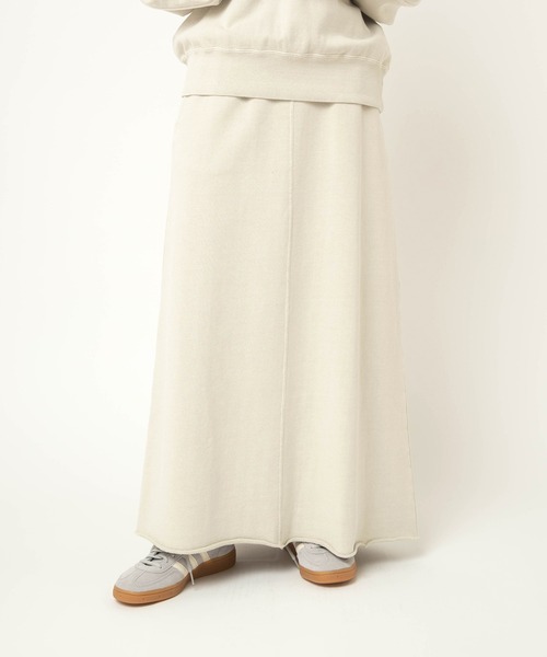 RNA-N（アールエヌエーエヌ）の「G1102 トンプキン裏毛ロングスカート（スカート・レディース・グリーン/ライトグレー/スミクロ・FREE）」の19枚目の写真