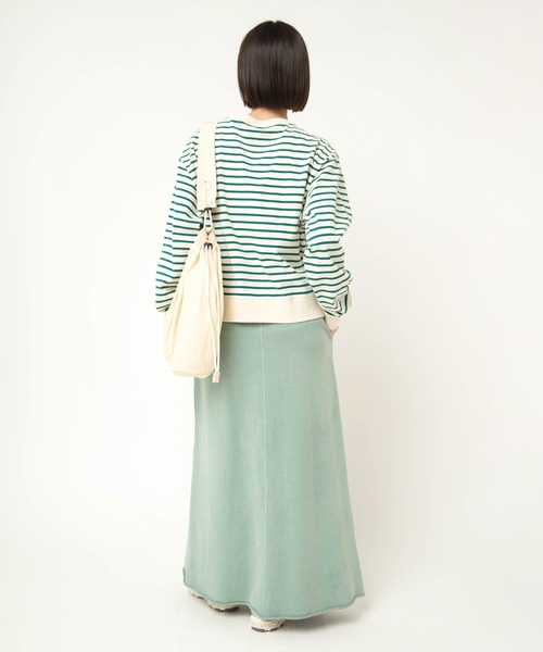 RNA-N（アールエヌエーエヌ）の「G1102 トンプキン裏毛ロングスカート（スカート・レディース・グリーン/ライトグレー/スミクロ・FREE）」の14枚目の写真