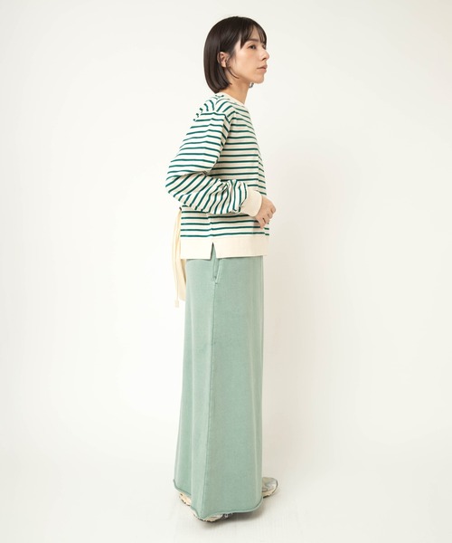 RNA-N（アールエヌエーエヌ）の「G1102 トンプキン裏毛ロングスカート（スカート・レディース・グリーン/ライトグレー/スミクロ・FREE）」の13枚目の写真