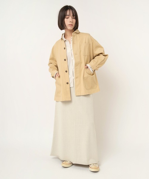 RNA-N（アールエヌエーエヌ）の「G1102 トンプキン裏毛ロングスカート（スカート・レディース・グリーン/ライトグレー/スミクロ・FREE）」の6枚目の写真