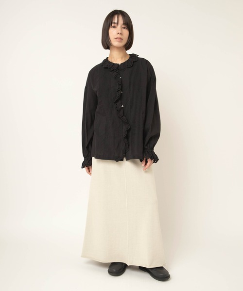 RNA-N（アールエヌエーエヌ）の「G1102 トンプキン裏毛ロングスカート（スカート・レディース・グリーン/ライトグレー/スミクロ・FREE）」の8枚目の写真