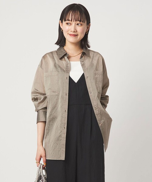 ドロスとシアーシャツ　green label relaxing ドロスト シアー シャツ