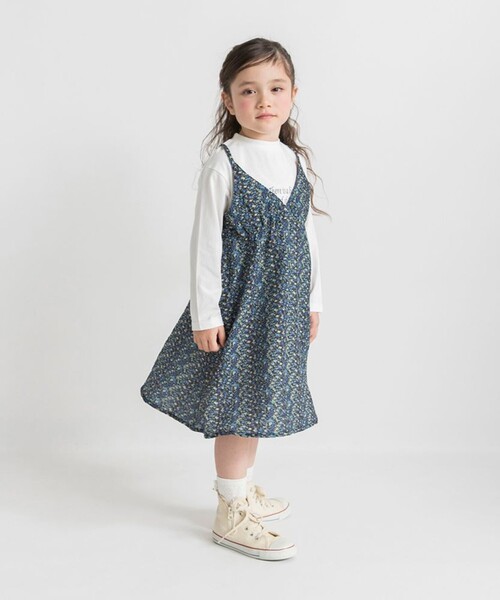 BRANSHES(ブランシェス)の「キャミドッキングワンピース(ワンピース・キッズ・ブルー/ピンク・150/120/100/130/90/140/80/110)」の2枚目の写真