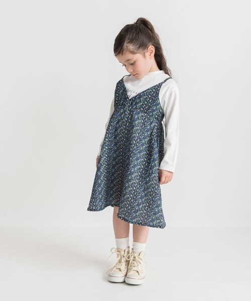 BRANSHES(ブランシェス)の「キャミドッキングワンピース(ワンピース・キッズ・ブルー/ピンク・150/120/100/130/90/140/80/110)」の4枚目の写真