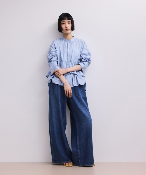 ADAM ET ROPE'（アダムエロペ）の「【WEB限定】フリルブラウス（シャツ/ブラウス・レディース・ホワイト/サックスブルー/ブラック・FREE）」の4枚目の写真