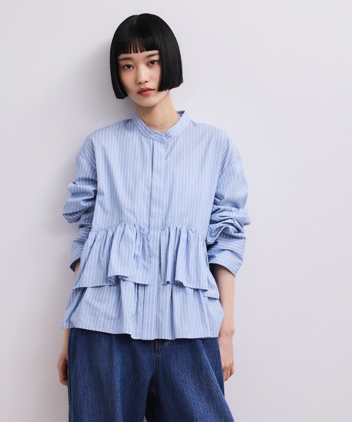 ADAM ET ROPE'（アダムエロペ）の「【WEB限定】フリルブラウス（シャツ/ブラウス・レディース・ホワイト/サックスブルー/ブラック・FREE）」の8枚目の写真