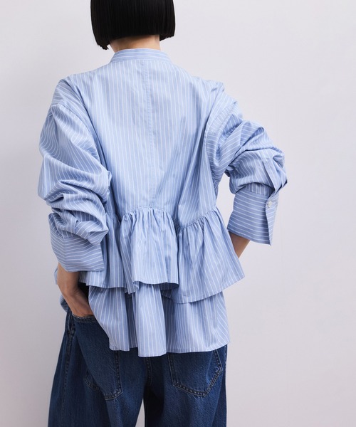 ADAM ET ROPE'（アダムエロペ）の「【WEB限定】フリルブラウス（シャツ/ブラウス・レディース・ホワイト/サックスブルー/ブラック・FREE）」の10枚目の写真