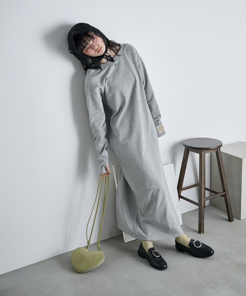 THE YOn(ザヨン)の「コットン裏毛バックオープンワンピース(ワンピース・レディース・グレー/チャコールグレー/クリーム/ピンク・FREE)」の10枚目の写真
