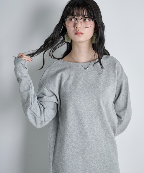 THE YOn(ザヨン)の「コットン裏毛バックオープンワンピース(ワンピース・レディース・グレー/チャコールグレー/クリーム/ピンク・FREE)」の17枚目の写真