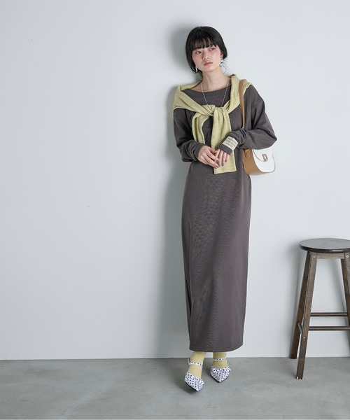 THE YOn(ザヨン)の「コットン裏毛バックオープンワンピース(ワンピース・レディース・グレー/チャコールグレー/クリーム/ピンク・FREE)」の20枚目の写真