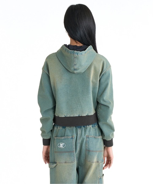 DC SHOES(ディーシーシューズ)の「DC SHOES ウィメンズ 26 WS HOOD JACKET ショート丈 デニムジャケット アウター【2026年春夏モデル】/ストレッチデニムジップアップフーディー(ブルゾン・レディース・ライトインディゴブルー/ブラック系その他・SMALL/MEDIUM)」の5枚目の写真