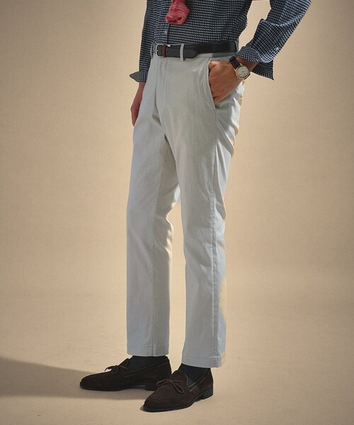 TAKEO KIKUCHI(タケオキクチ)の「【ON/OFF兼用】サイドゴアウエスト オールシーズン ストレートパンツ(スラックス・メンズ・グレー/ライトベージュ/ネイビー・01/02/03/04)」の21枚目の写真