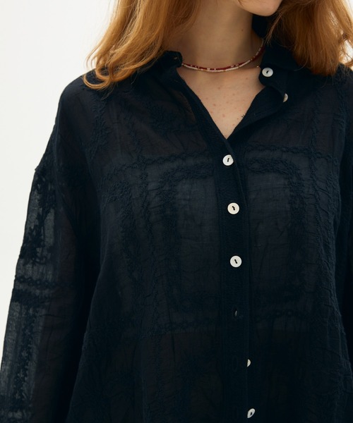 full/fill.(フルフィル)の「natural embroidery shirt / ナチュラル刺繍シャツ(シャツ/ブラウス・レディース・ナチュラル/ブラック・FREE)」の8枚目の写真