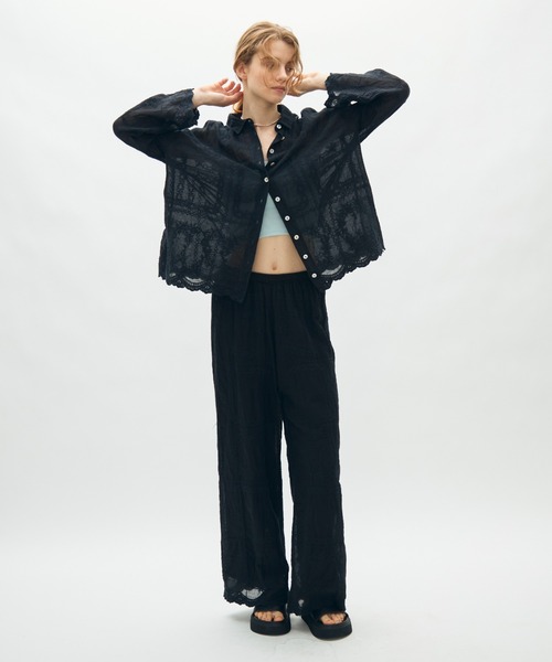 full/fill.(フルフィル)の「natural embroidery shirt / ナチュラル刺繍シャツ(シャツ/ブラウス・レディース・ナチュラル/ブラック・FREE)」の10枚目の写真