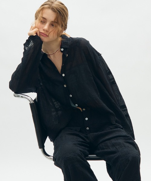 full/fill.(フルフィル)の「natural embroidery shirt / ナチュラル刺繍シャツ(シャツ/ブラウス・レディース・ナチュラル/ブラック・FREE)」の15枚目の写真