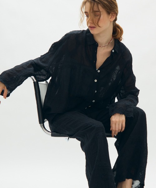 full/fill.(フルフィル)の「natural embroidery shirt / ナチュラル刺繍シャツ(シャツ/ブラウス・レディース・ナチュラル/ブラック・FREE)」の16枚目の写真