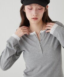 WHO'S WHO gallery | 【WEB限定カラーあり/ドット柄】レイヤードヘンリートップス(Tシャツ/カットソー)