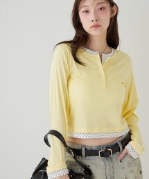 aimeine即完売色 イエロートップス AZUL BY MOUSSY | 畔編みリラックスニットトップス (ニット ) |SHEL