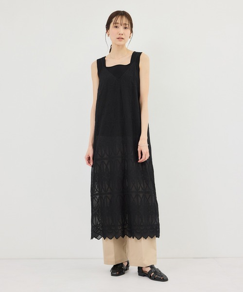 ROPE' PICNIC（ロペピクニック）の「レースキャミワンピース（ワンピース・レディース・オフホワイト/ブラック・FREE）」の3枚目の写真
